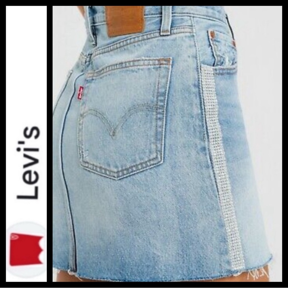 NWOT Levi's Bling Rhinestone Denim Mini Skirt